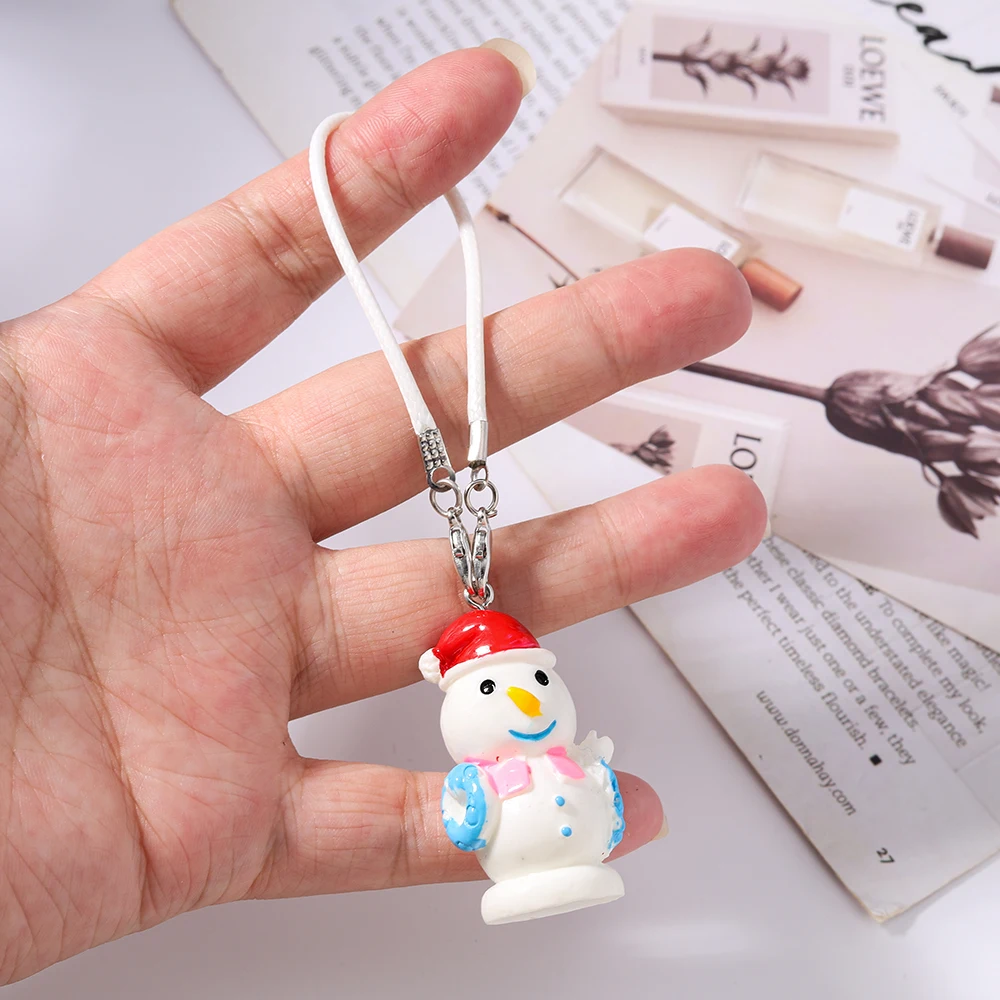 Aihua Niedlicher Schlüsselanhänger, schöner Weihnachtsbaum, Hirsch, Schneemann, Handykette für Frauen und Mädchen, Neujahr, Handtasche, Anhänger, Handyband, Geschenke – Detail 2