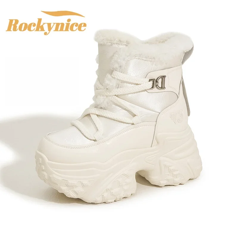 

High Quality Platform Snow Boots for Women Fashion Designer Thicken Plush Cotton Shoes for Womens Winter Warm Ankle Boots Botas