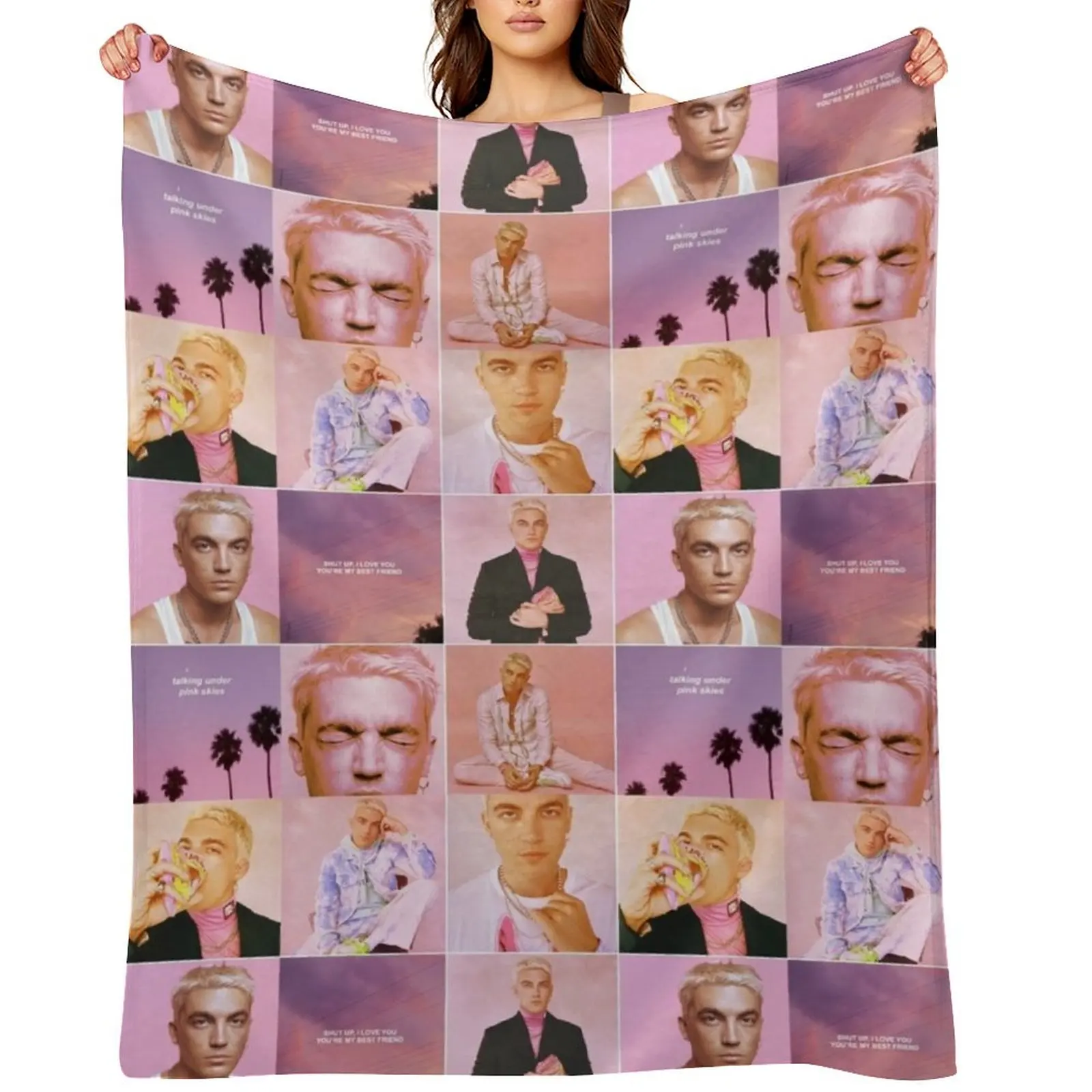

LANY Paul Klein Wonderland Pink Throw Blanket Luxury Personalized Gift Hairys Blankets