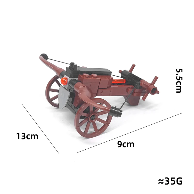 MOC Model starożytny wózek kuszy średniowieczna broń klocki do budowy cegły części akcesoria DIY rydwanki zabawki dla dzieci