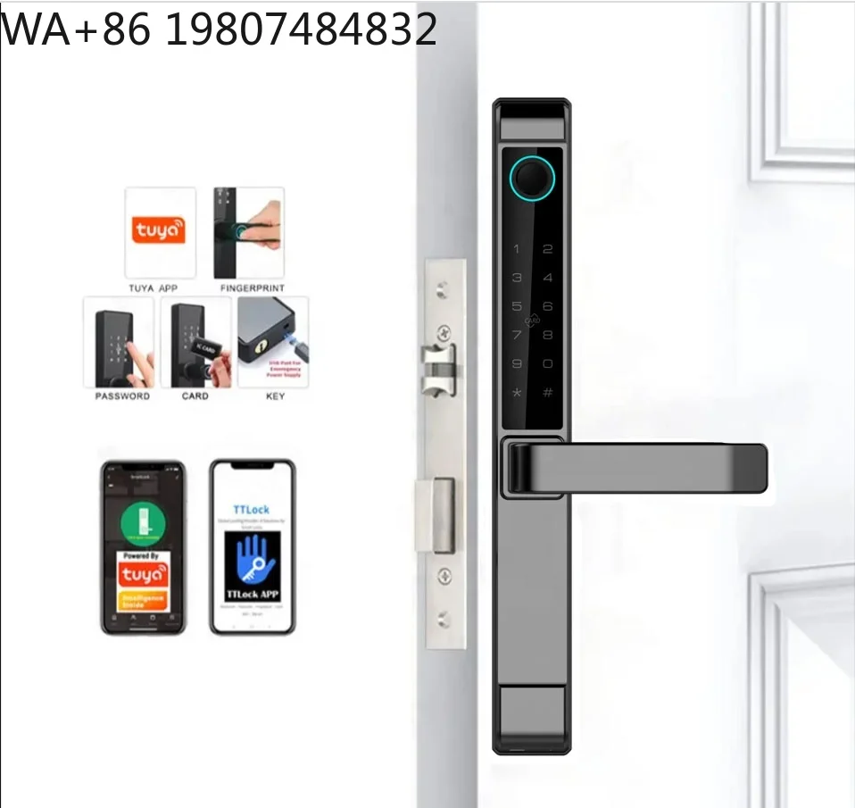 IP65 Broken Bridge Aluminum Alloy Smart Door Lock WiFi App Fingerprint IC Card Keyless Entry Waterproof Anti-theft Lock