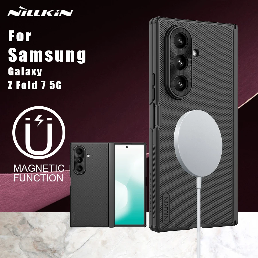 

For Samsung Galaxy Z Fold 7 5G Nillkin Case Super Frosted Fold Magnetic Frame Matte Magsafe Full Cover Protection