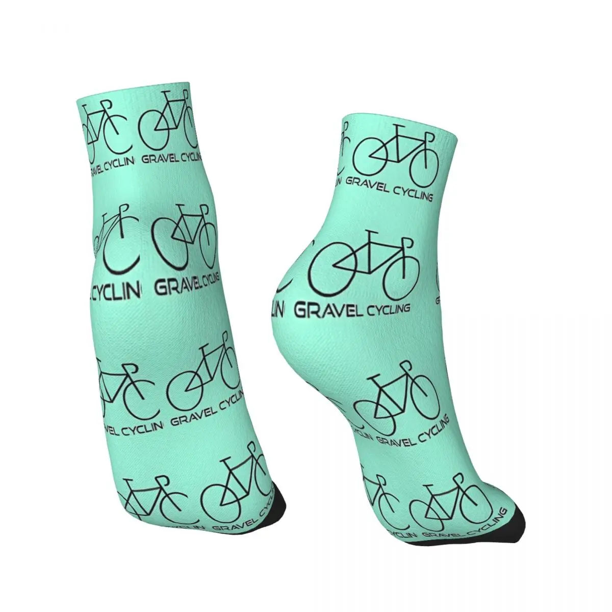 Road Cycling Mint Green Bike Andy Warhol Printed Bicycle Ankle Socks Male Mens Women Summer Stockings Printed