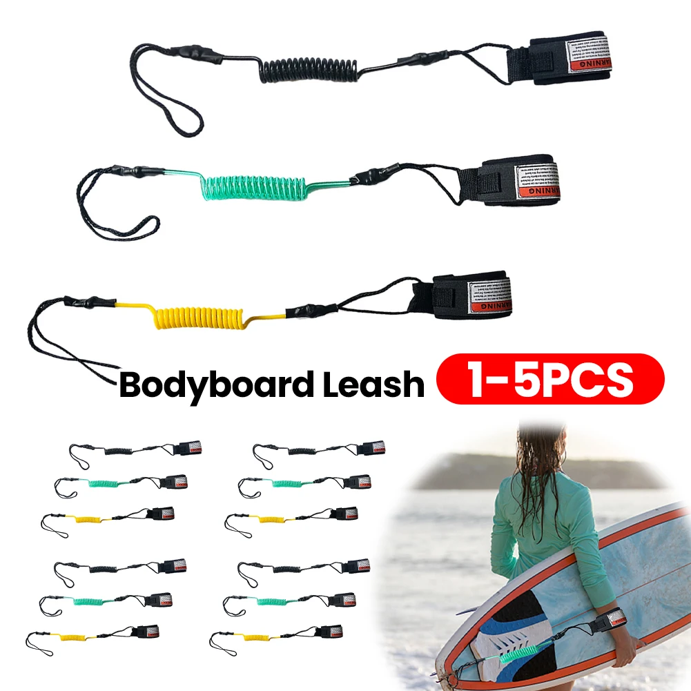 Premium Coiled Body Board Leash TPU Bodyboarding Leash Paddleboard Ankle Leash Surfing Accessories