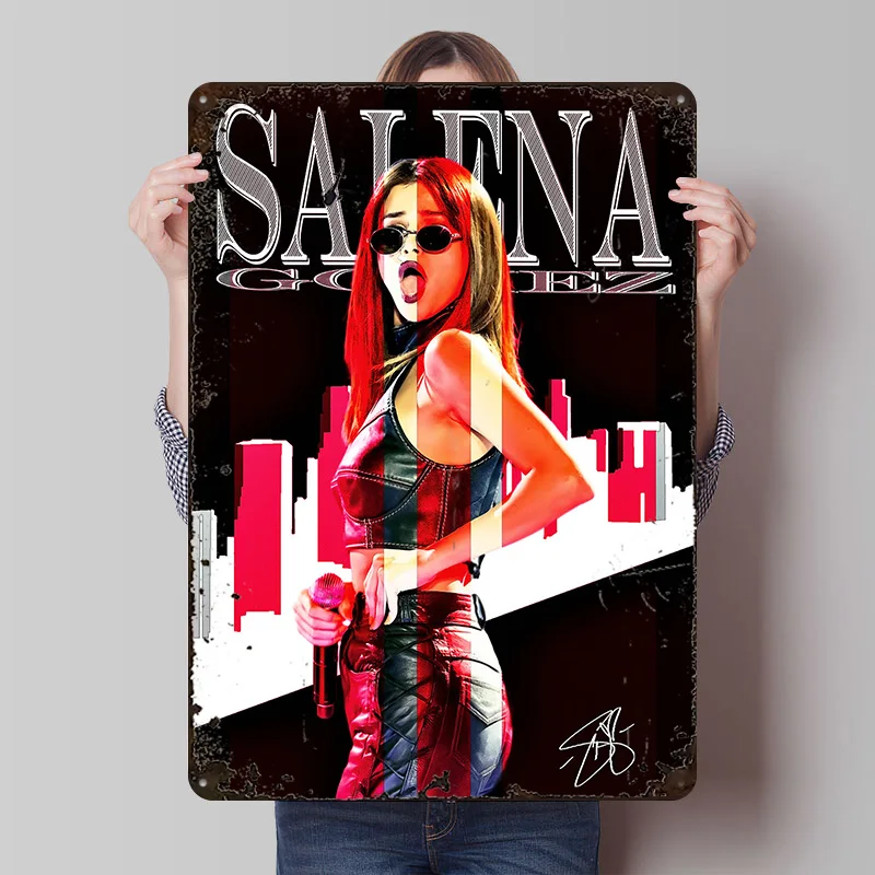Selena Gomez Tin Poster Customized Wall Art Retro Vintage Metal Signs for Fans Room Home Decorations Interior Accessories House