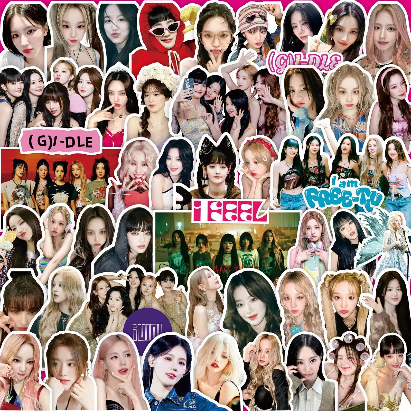 Hand Tent (G) I-DLE Song Yuqi Surrounding Ye Shuhua, Zhao Meiyan, Tian Xiaojuan, Celebrity Same Style Decorative Sticker