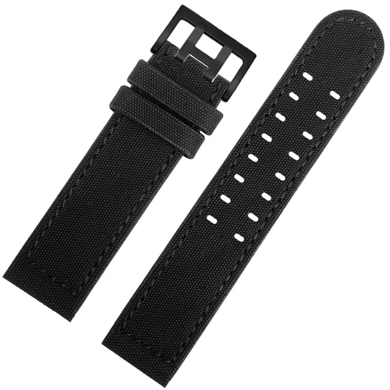 20mm 22mm Nylon Watch Strap for Hamilton Khaki Field Aviation Series H70575733/H68401735/H70575735 Nylon+Lea-ther Bottom Strap