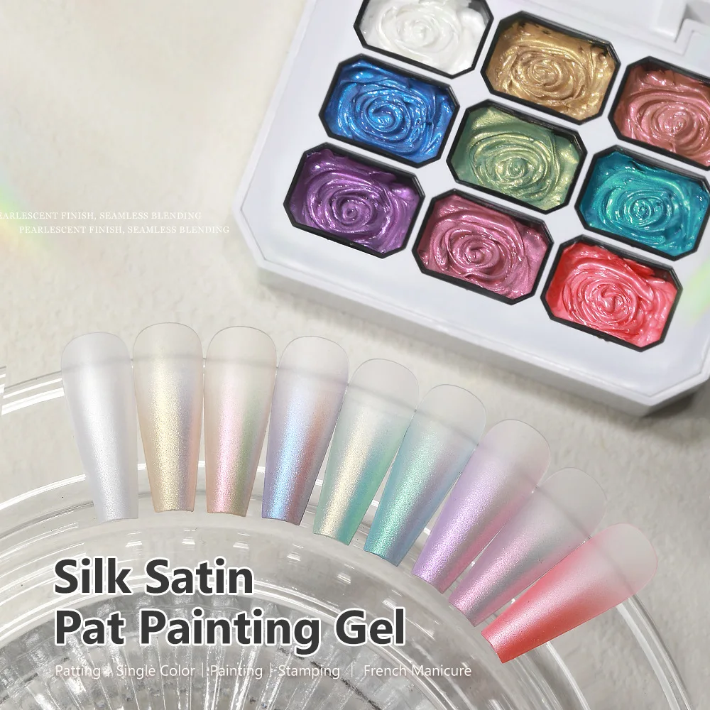 

4in1 Gradient Silk Stain Pat Painting Gel Long-lasting Nail Gel Polish Hybrid Color Nail Art Design High Texture Gradient Gel