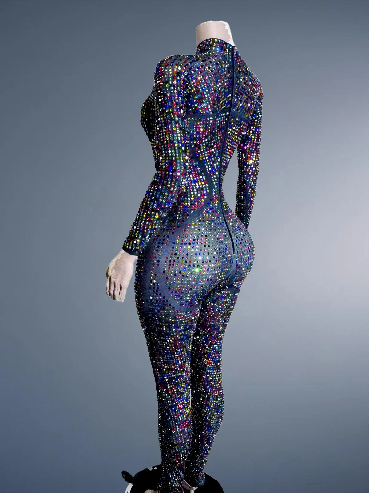 Mono Sexy lujoso con diamantes de imitación para mujer, traje de baile para discoteca, espectáculo de actuación, traje de fiesta, Drag queen