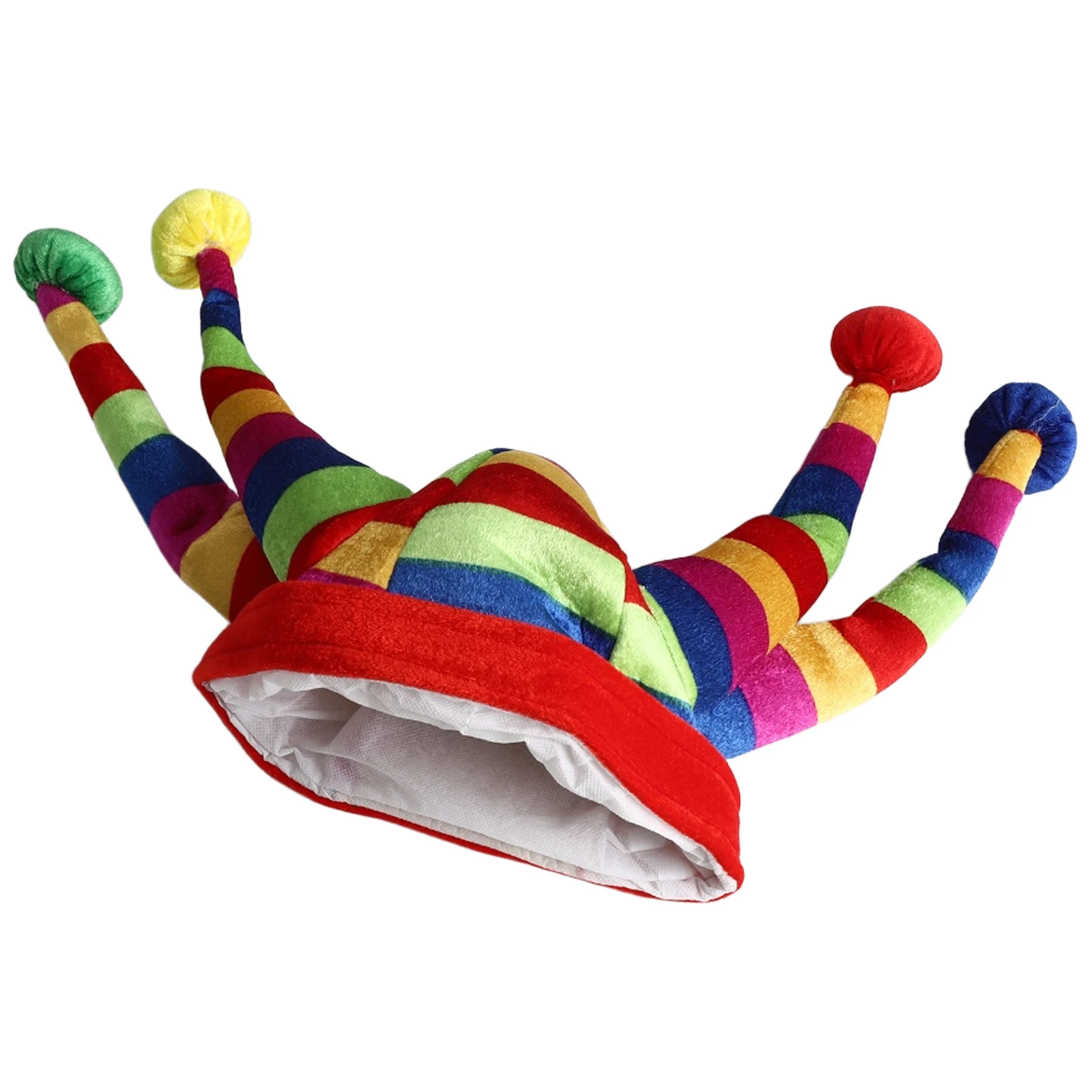 Funny Elf Clown Hat Jester Hat for Kid Adult Cosplay Halloween Costume Accessories Carnival Masquerade Props Bell Triangle Hats