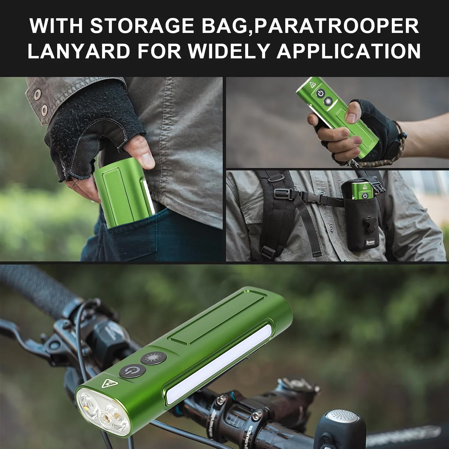 Lanterna LED portátil PT01 - brilho de 800LM, luzes RGB laterais, clipe recarregável de 1000mAh e tocha magnética para uso externo e EDC