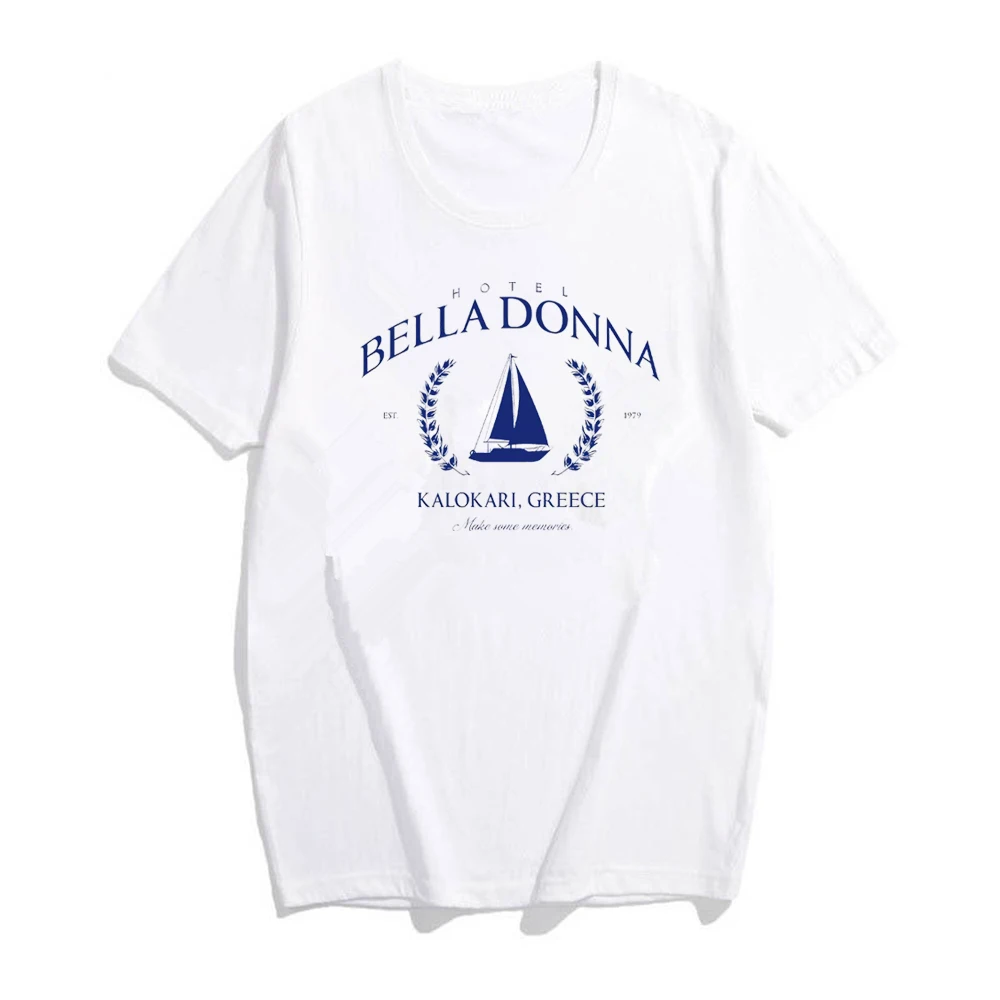 Hotel Bella Donna T-Shirt Tee Top Mamma Mama Dancing Womens Gift Memories that remain Short Sleeve Mamma Mia inspired Y2K Tee