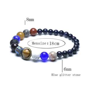 Único oito planetas pulseira homme feminino 6mm 8mm natural rocha vulcânica braslet lápis-lazúli frisado brazalete chakra braclet 10 principais vendas fato de gala homem - №2