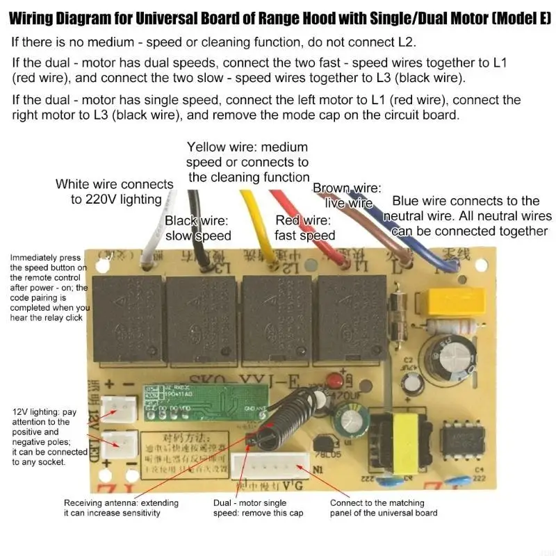 J1HF Hood Electronic Control Board Replacement Maintenance Control Board Computer Board Circuit Board with Remote