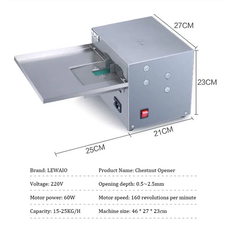 Commercial Semi-Automatic Chestnut Opening Machine Electric Chestnut Slitting Nut Shell Cutter