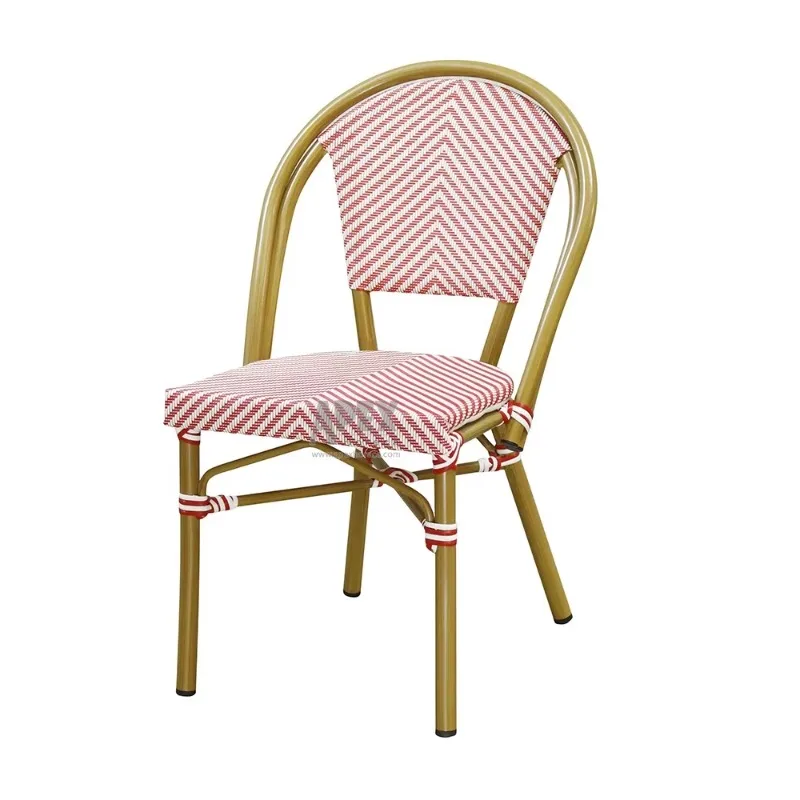 Restaurant Stackable Bistro Armrest Chair Coffee Shop Cafe Outdoor Parisian Dining Paris Wicker Garden Rattan Chair