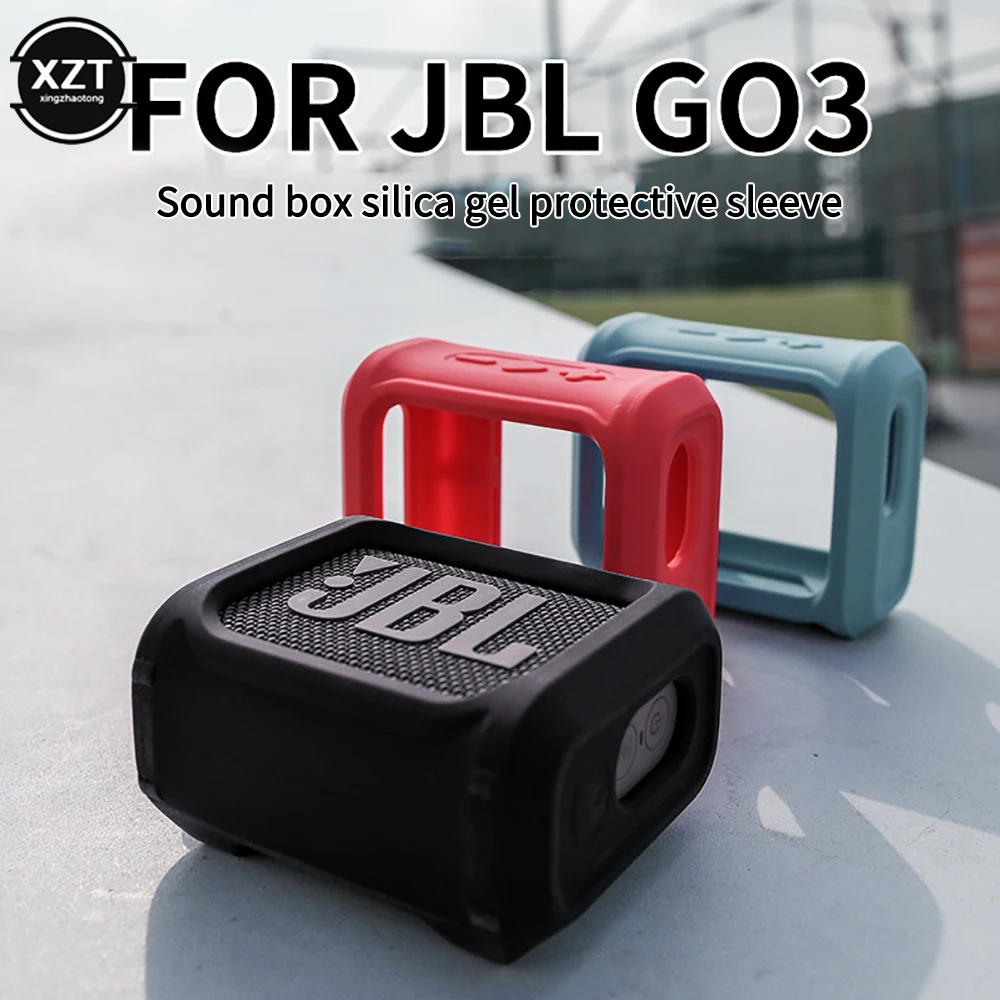 Silicone Case Protective Cover Speaker Case with Removable Strap Anti-fall Speaker Case for JBL GO 3 GO3 Bluetooth Speaker