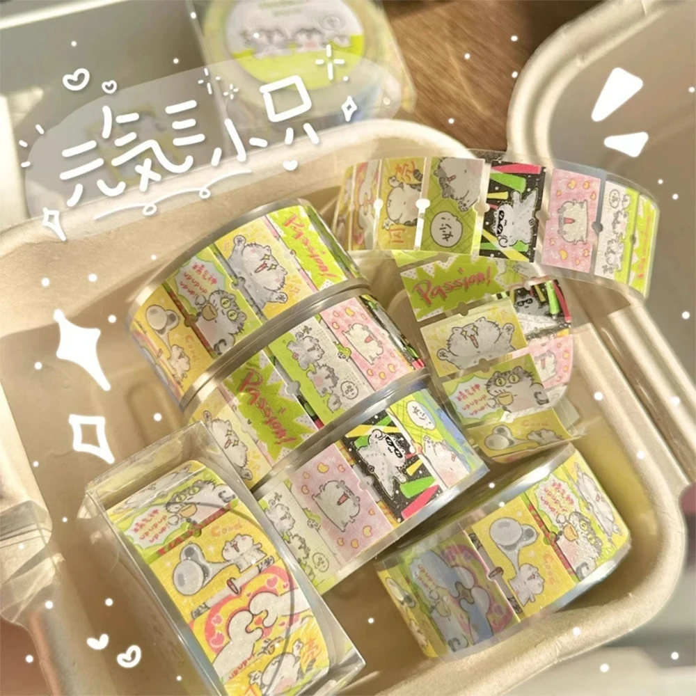 200pcs/Roll Cute Animal Cat Cartoon Stickers Funny MEME Seal Label Decoration Decals DIY Laptop Phone Kawaii Kid Reward Sticker