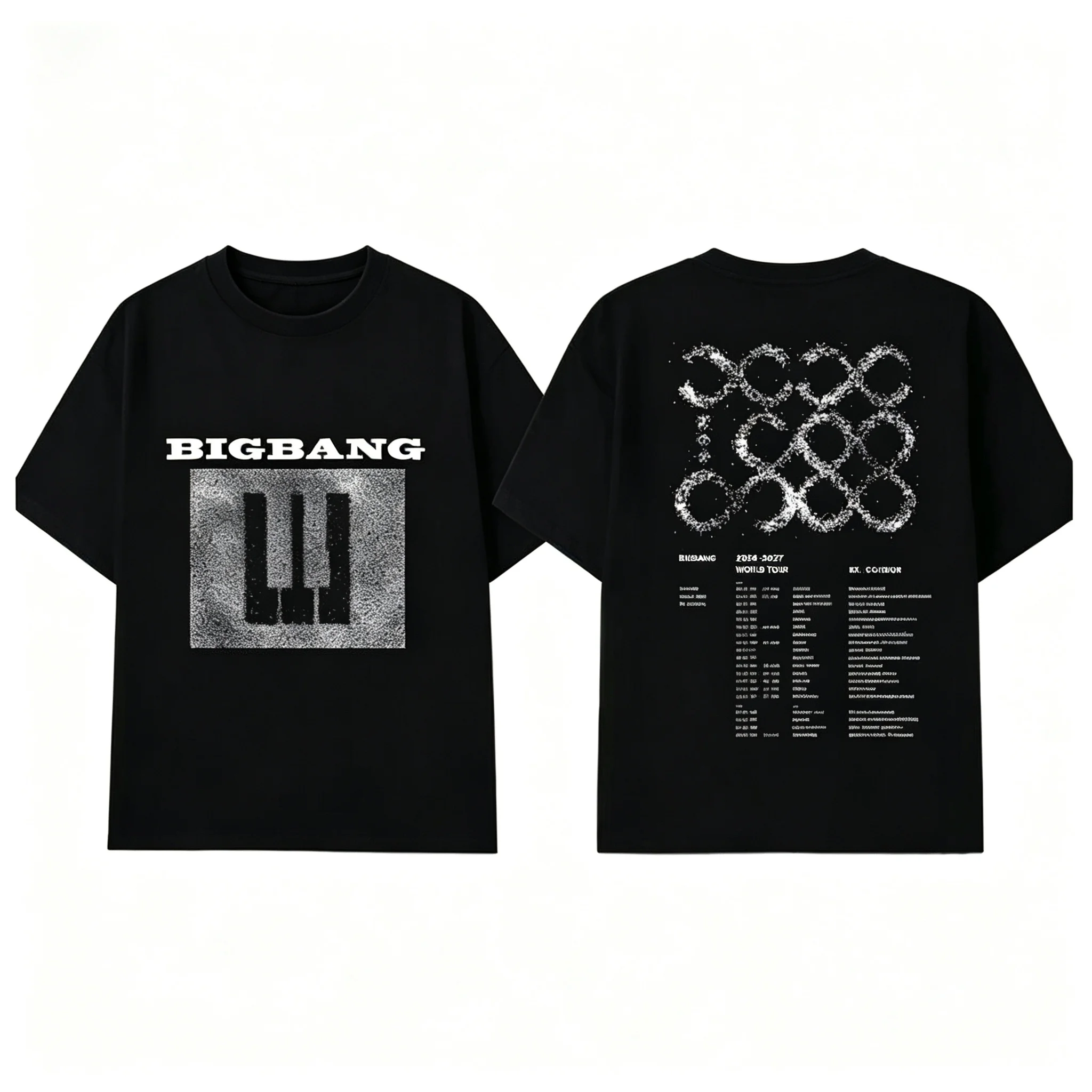 Bigbang 20. Jubiläumskonzert Kpop T-Shirt Unisex Vorder- und Rückseite Grafikdruck Welttournee Kurzarm Fan Casual Streetwear Tee – Detail 5