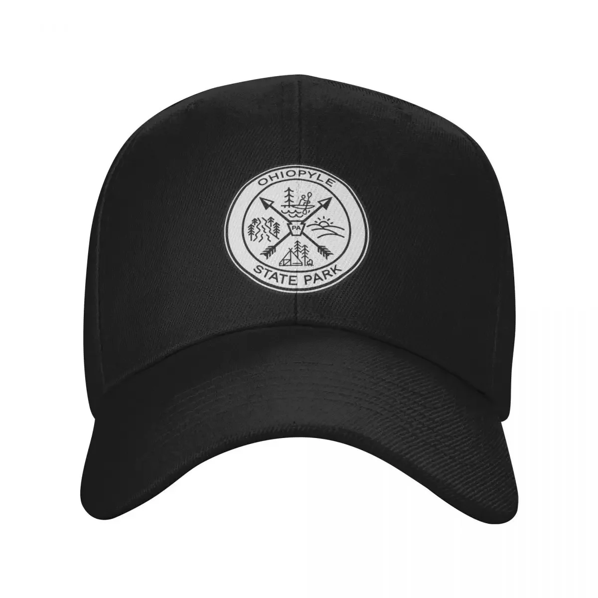 Ohiopyle State Park BW drawing Baseball Cap Luxury Man Hat tactical cap Hip Hop Luxury Woman Men's