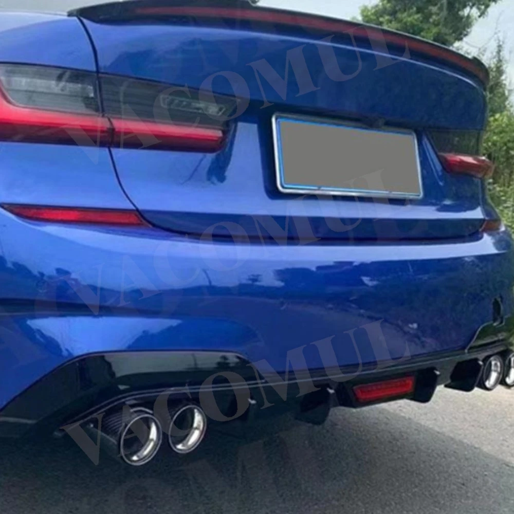 

VACOMUL ABS Car Rear Bumper Lip Skirt Spoiler For BMW 3 Series G20 G28 M Sport 2019-2021 Carbon Look Gloss Rear Lip