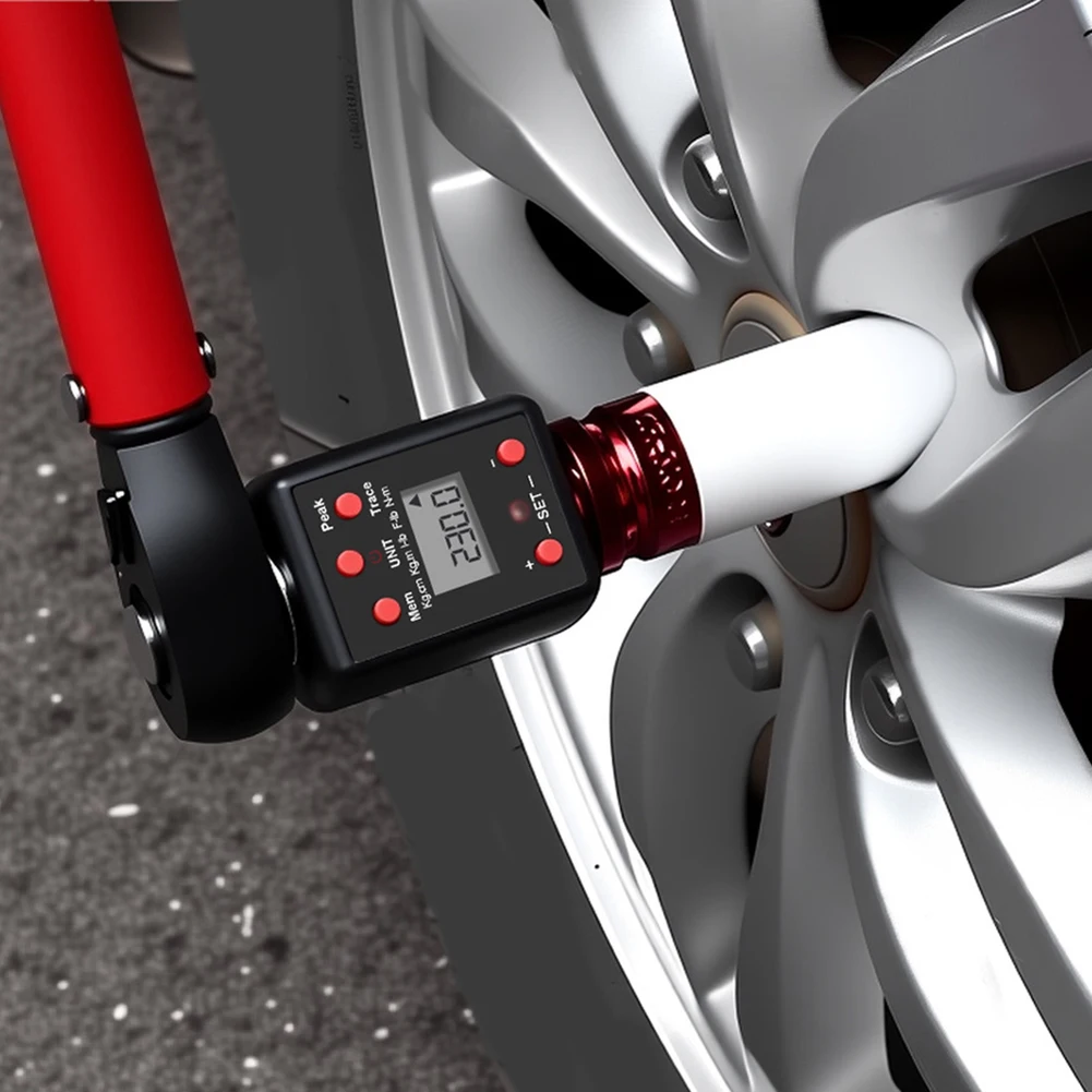 Digital Torque Wrench Adapter 1/4 3/8 1/2 3/4 Inch, 13-135Nm 6-600Nm,Dual Unit Ft-Lb/Nm,Peak & Trace Modes,Audible & LED Alerts