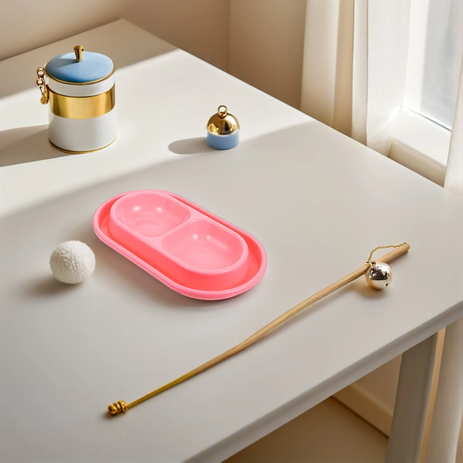 

2Pcs Anti-Ant Cat Bowl Double Pet Feeding Bowl Set for Outdoor Indoor Use Sturdy Base Washable Material Dog Water Dish