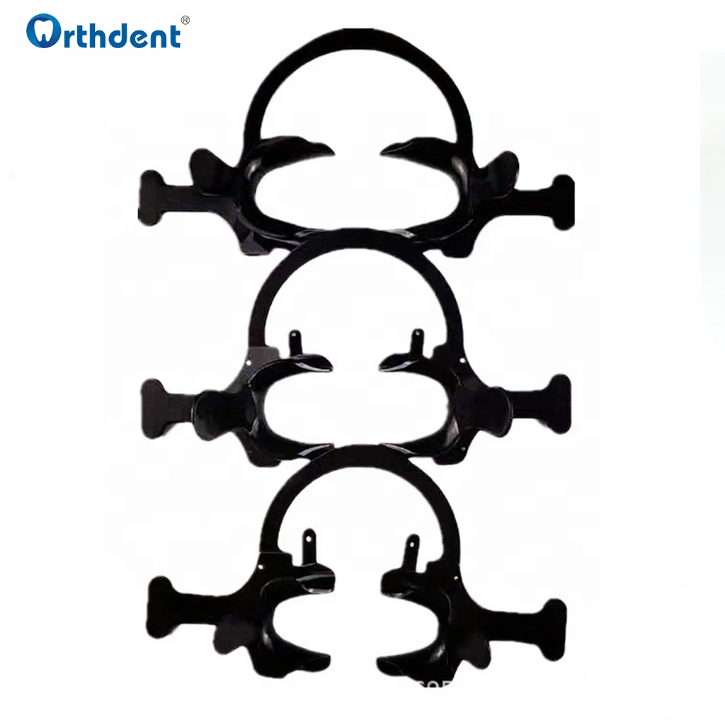 3 sztuk Dental wewnątrzustna policzek Lip zwijacz rozrzutnik ortodontyczne otwieracz do ust c-kształt z uchwytem czarny stomatologia akcesoria