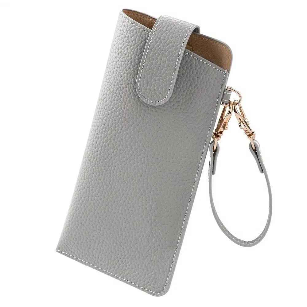 

Multifunctional Glasses Storage Bag Waterproof with Lanyard Leather Sunglasses Pouch Solid Color Dustproof