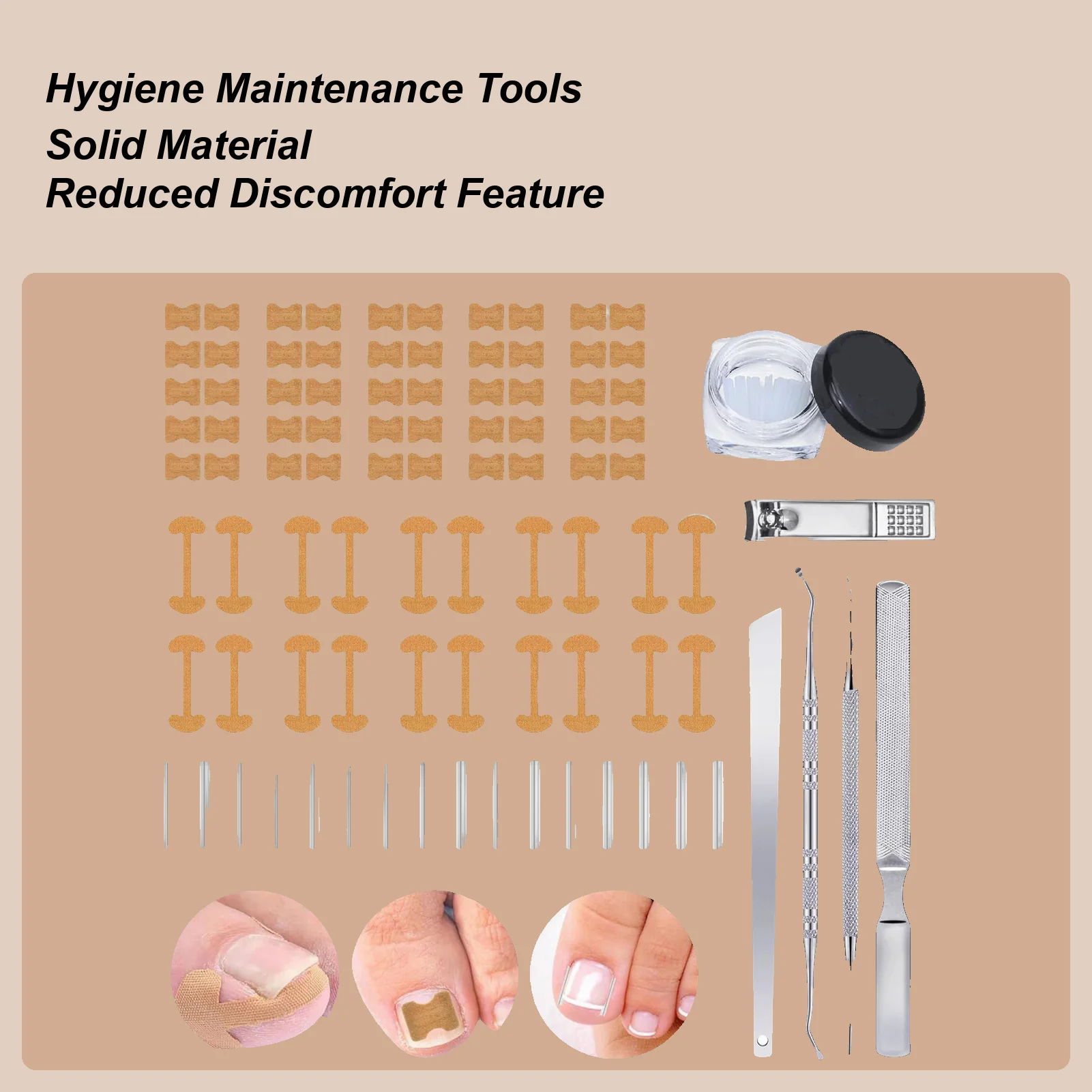 مجموعة أدوات أظافر نام نام تصحيح أظافر القدم التصحيح ملصقات مصحح باديكير أداة نام تو علاج الأظافر العناية بالقدم