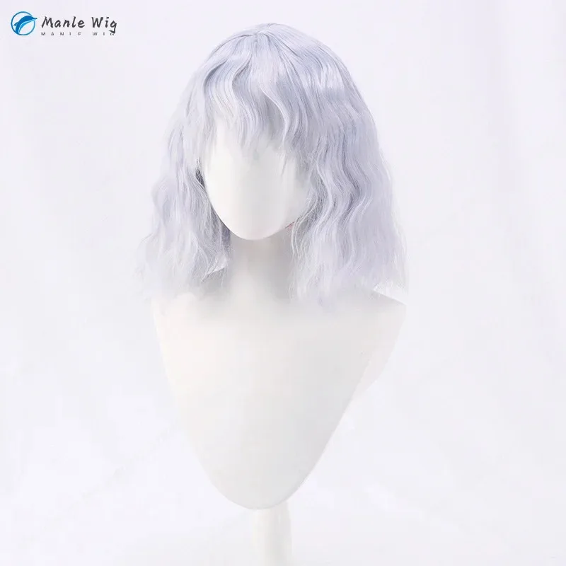 Neferpitou 35cm Silver Purple Curly Wigs Cosplay Anime Costumes Heat Resistant Synthetic Hair + Wig Cap