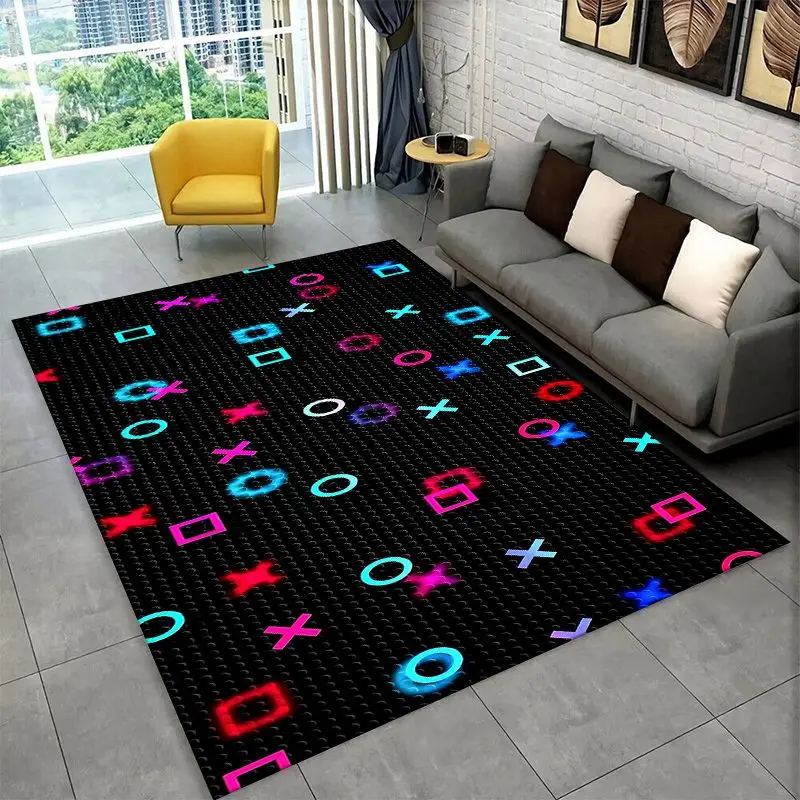 HD Retro Game Zone logo Controller Non-Slip Area Rug for Living Room Bedroom Playroom,Carpet Floor Mat for Home Decor Holiday