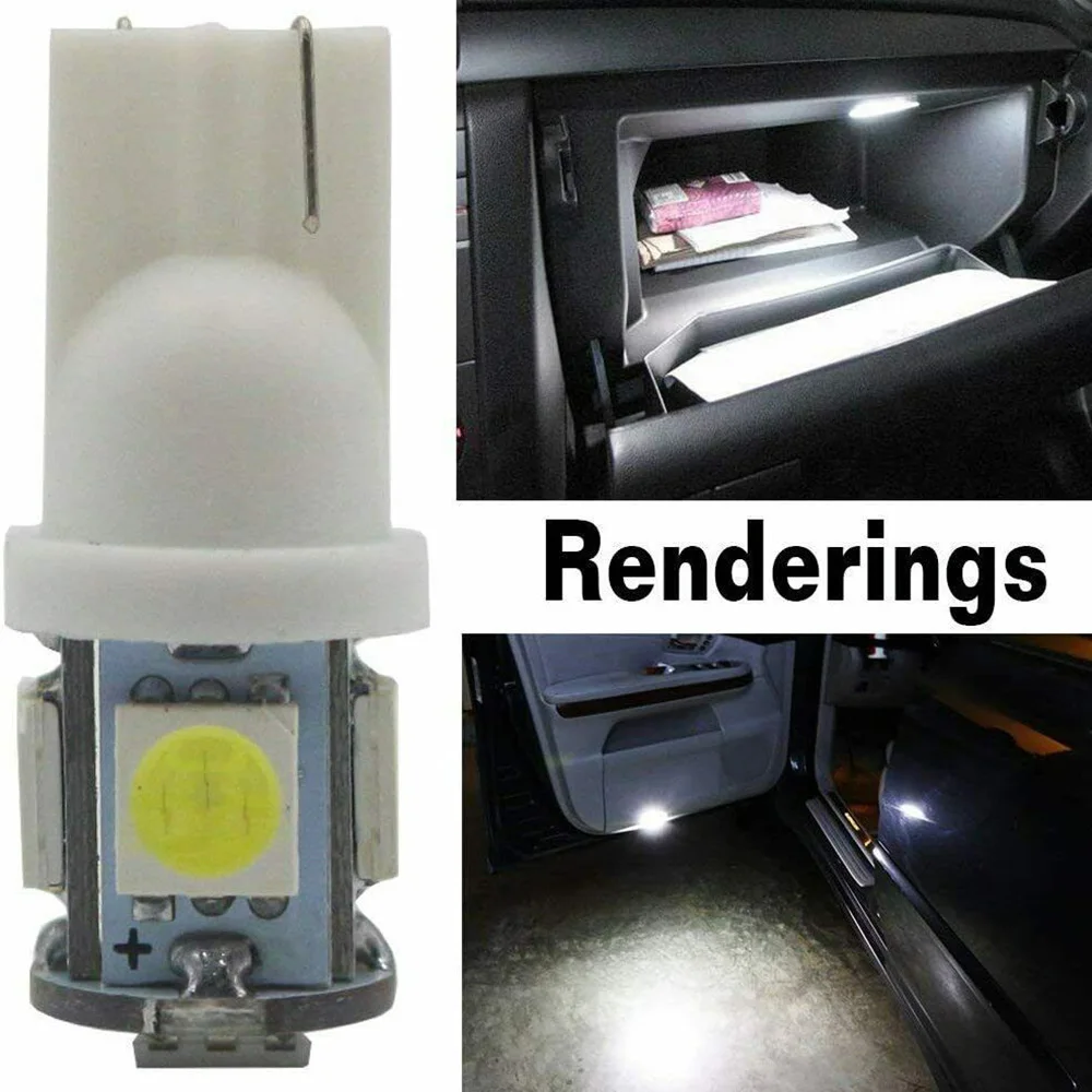 

Improve Your Vehicle's Lighting Performance with 10PCS T10 LED Car Lights White 5050 5SMD Bulbs for 194 168 2825