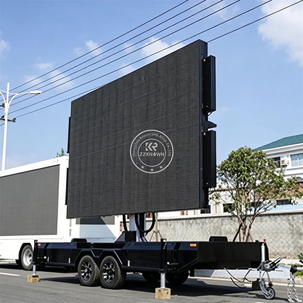Mobile LED Screen Advertising Trailer Full Color Digital Billboard Trailer For Brand Awareness And Outdoor Media Campaign Use