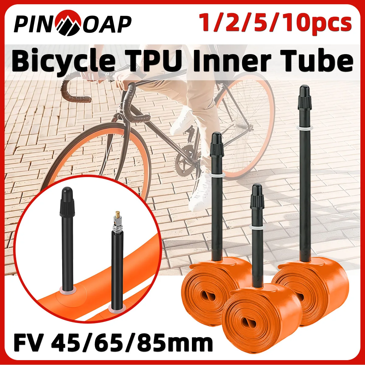 PINMOAP Road Bicycle Inner Tube Made Of Ultra Light Tpu Material 700x18-32c Puncture Resistant Scratch Resistant Wear-Resistant