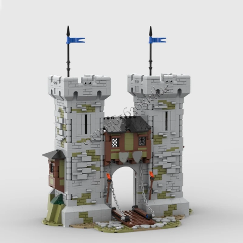 2218 pièces MOC noir faucons château bâtiments ensembles ville médiévale Construction blocs d'assemblage modulaires modèle enfants jouets enfants cadeau