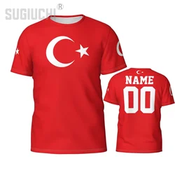Custom Name Number Turkey Flag Emblem 3D T-shirts Clothes For Men Women Tees Soccer Football Fans Gift T shirt
