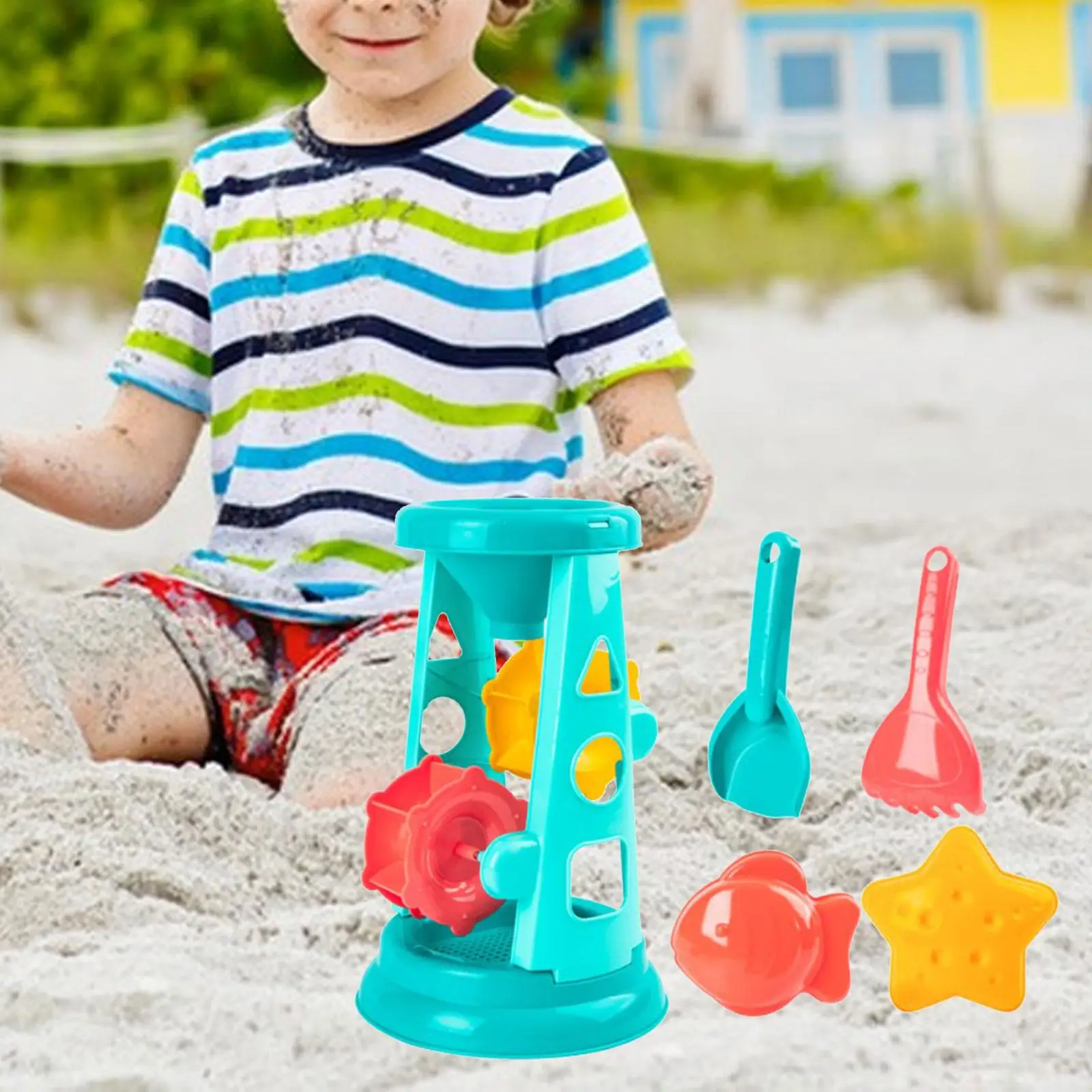 5 Pieces Summer Beach Toys Water Wheel Toy for Beach Seaside Sandpit