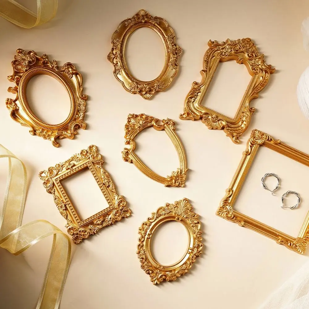 Vintage Gold DIY Shadow Box Frame DIY 3D Mini Photo Frames Memory Display Frames Photography Background Decoration