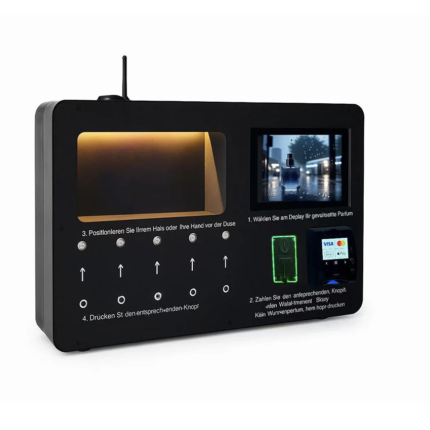 Coin And Card Operated Perfume Dispenser Machine- Self-service Fragrance Vending Kiosk