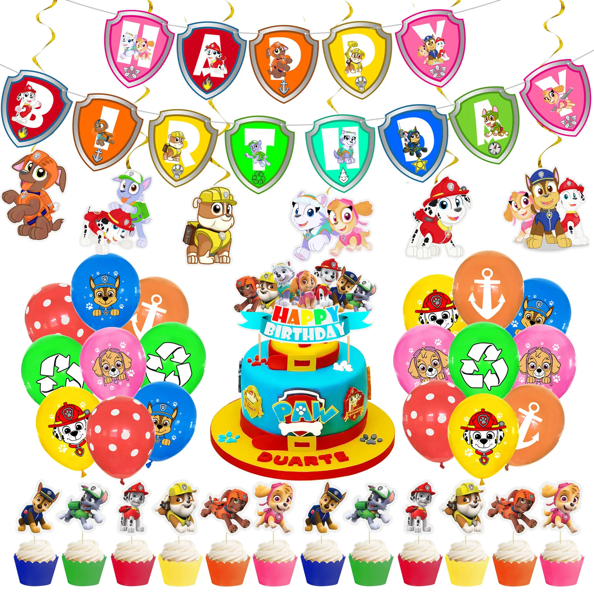 Cartoon Paw Patrol Geburtstagstorte Topper Cupcake Topper Kuchen Dekorationen Kindergeburtstag Party Kuchen Dekoration