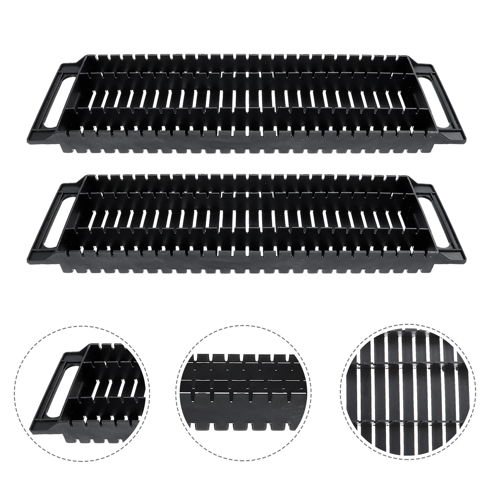 

2pcs Anti-Static Bar 25-Slot Pcb Board Storage Rack Black Durable Moisture-Proof Frame For Circuit Boards Dual-Ear Design Pcb