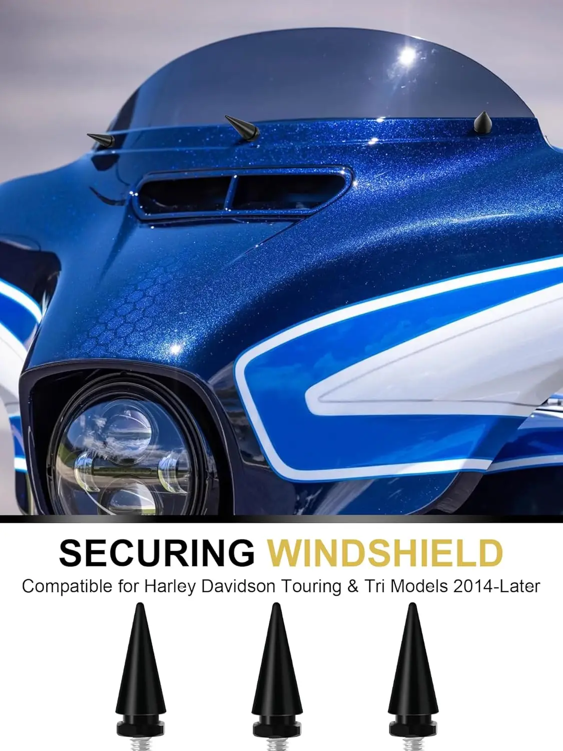 3xMotorcycle Windshield Trim Screw Bolt Accessory For 2014-later Electra Glide Street Glide Ultra Limited And Tri Glide Models