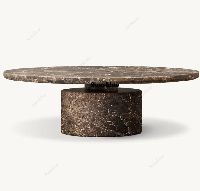 

High End American Style Living Room Furniture Natural Stone Marble Coffee Table