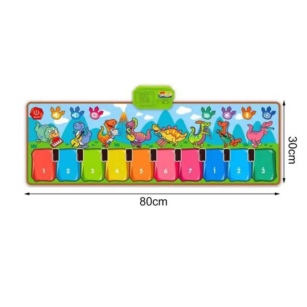 Multi-Instrument-Spielmatte, pädagogische Dinosaurier-Musikboden-Klaviermatte für Kinder mit Geräuschen, Instrumenten, Tanz-Spielmatte für Jungen