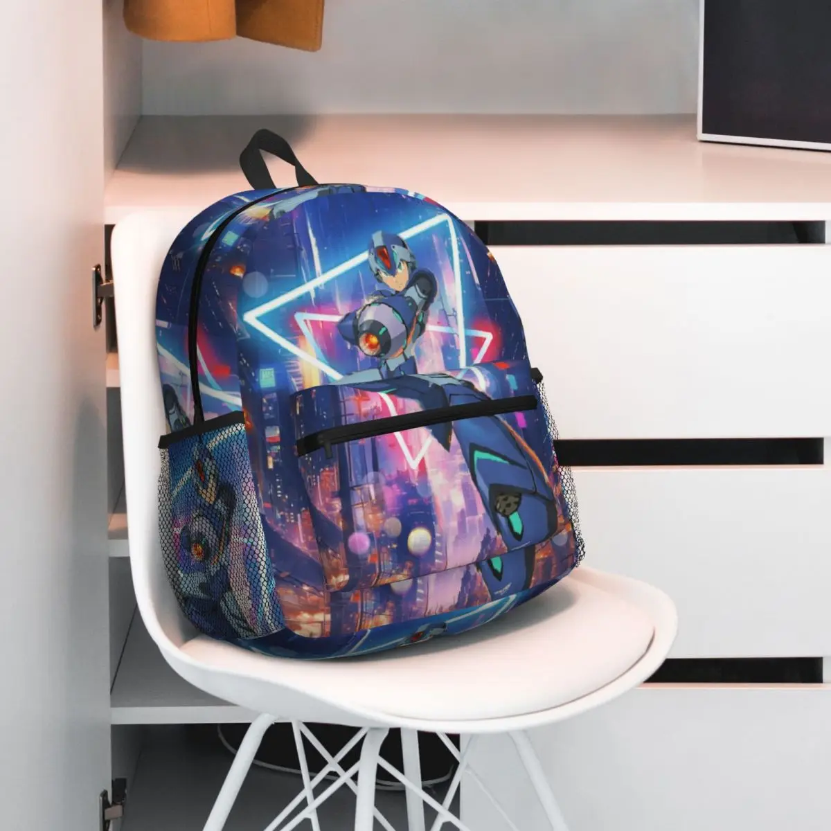 

Megaman Video Game Mega Man Student Backpack School Bag Hiking Travel Daypack for Men Women Fashion Bookbag Shoulder Bags
