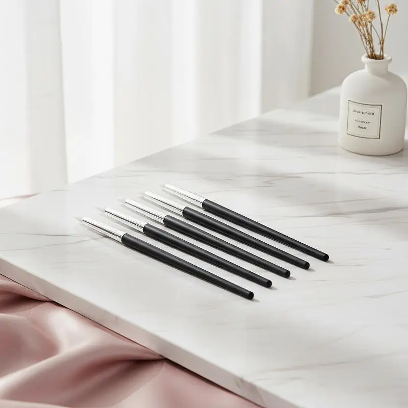 [H] 5Pcs/Set Silicone Nail Art Pen Brush UV Gel Polish Tip 3D Image DIY Dotting Polish Brushes Sculpture Pen DIY Manicure Tool