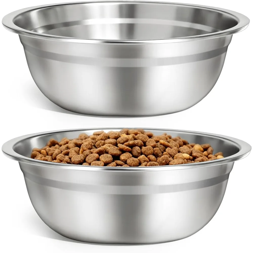 

2 Pack 8" Stainless Steel Dog Bowls - 50oz Thickened Durable Pet Bowls for Food and Water, Fit for Elevated Dog Bowl Stand