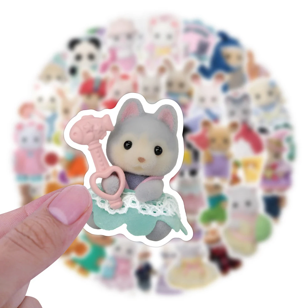 10/30/50/120pcs Kawaii Calico Critters Cartoon Stickers Waterproof Decals DIY Phone Laptop Scrapbook Bike Cute Sticker Kids Gift