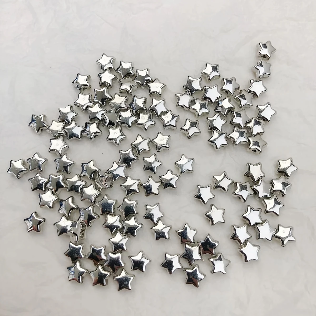 400/200 Stück 7 mm gerade, silbrige Sternperlen mit Loch für die DIY-Handarbeit – Detail 10